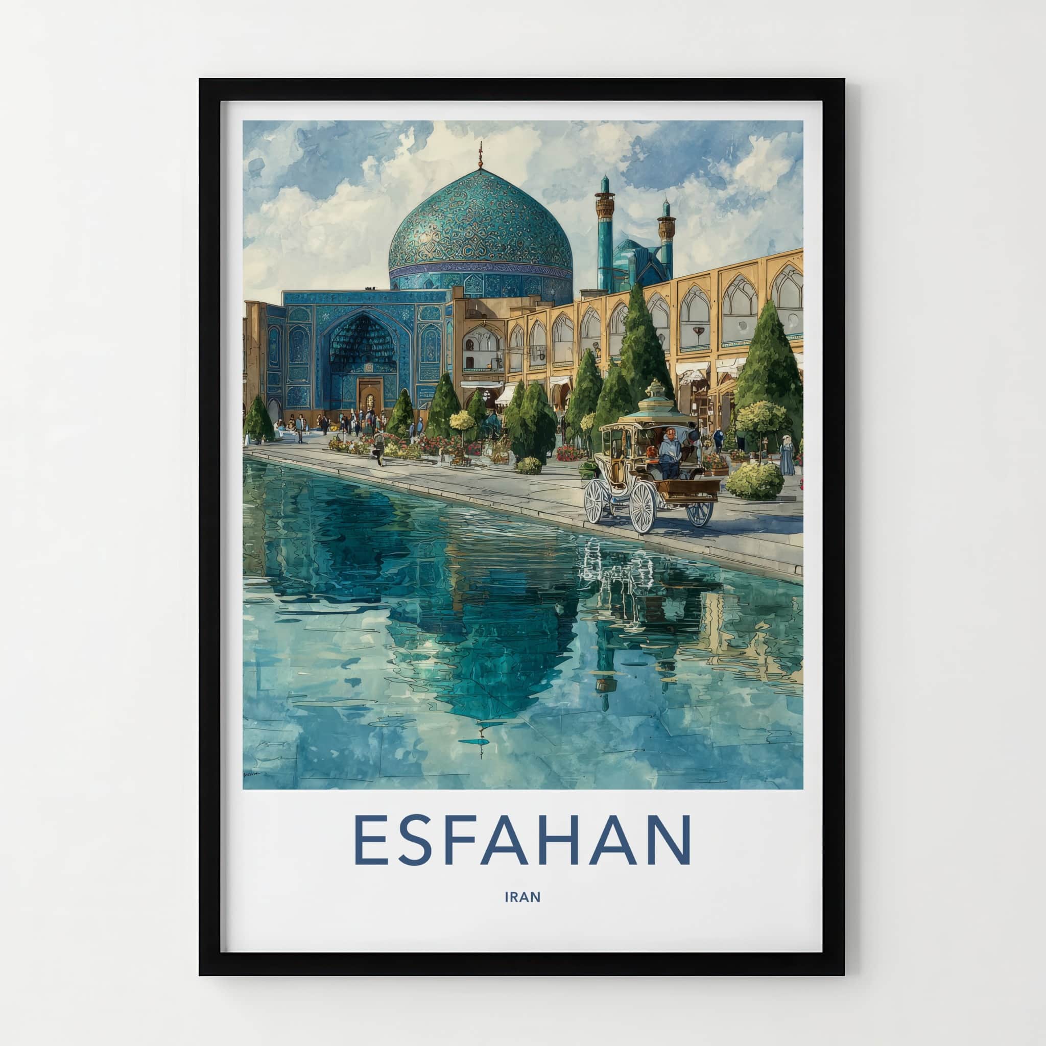 Esfahan Poster - Iran Wall Art Blue Bazaar