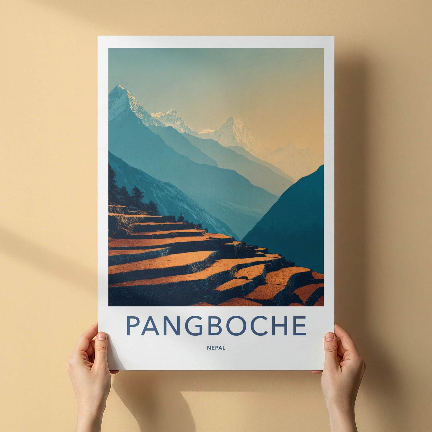 Pangboche Poster - Nepal Travel Art