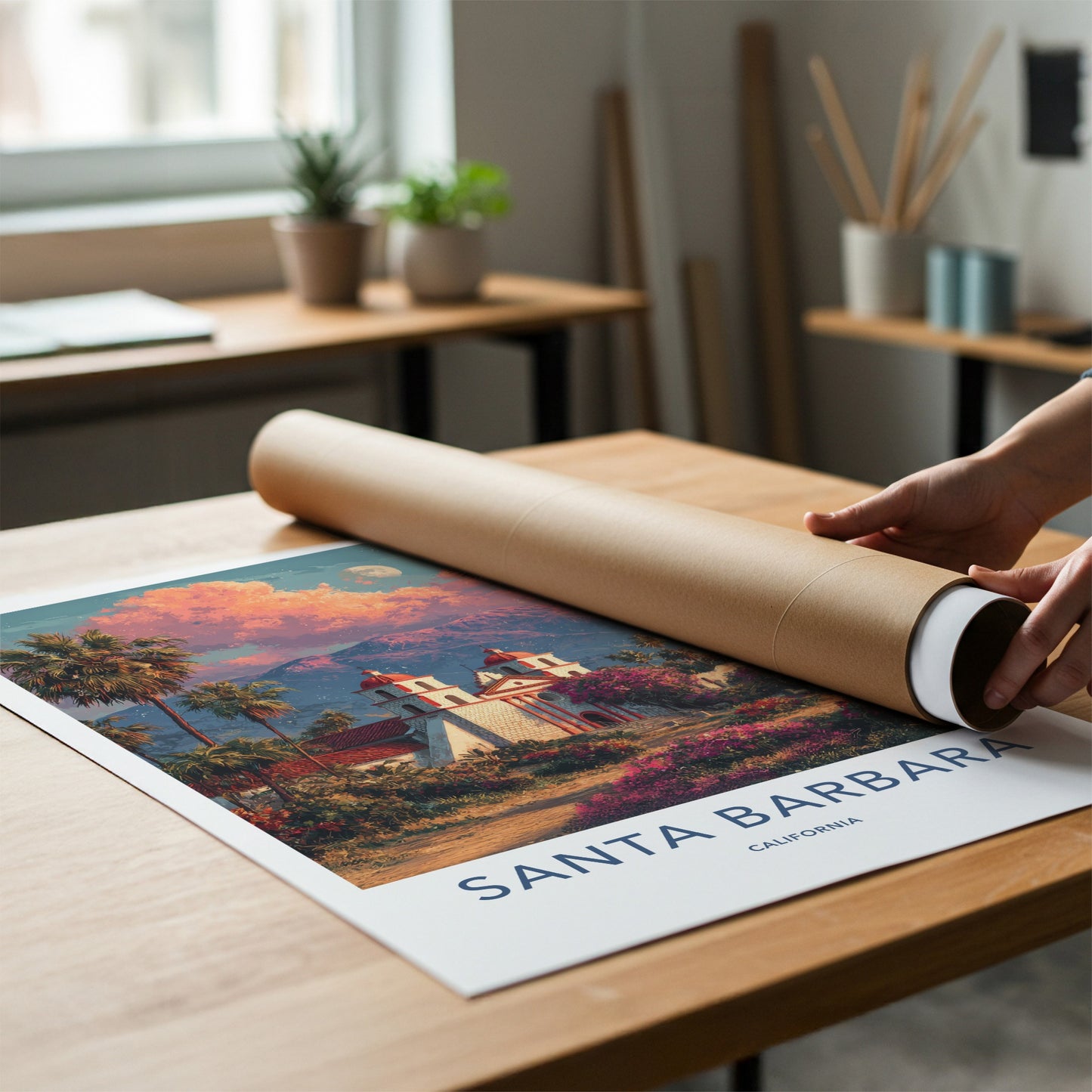 Santa Barbara Poster - California Travel Art