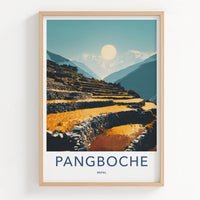 Pangboche Poster - Nepal Travel Art