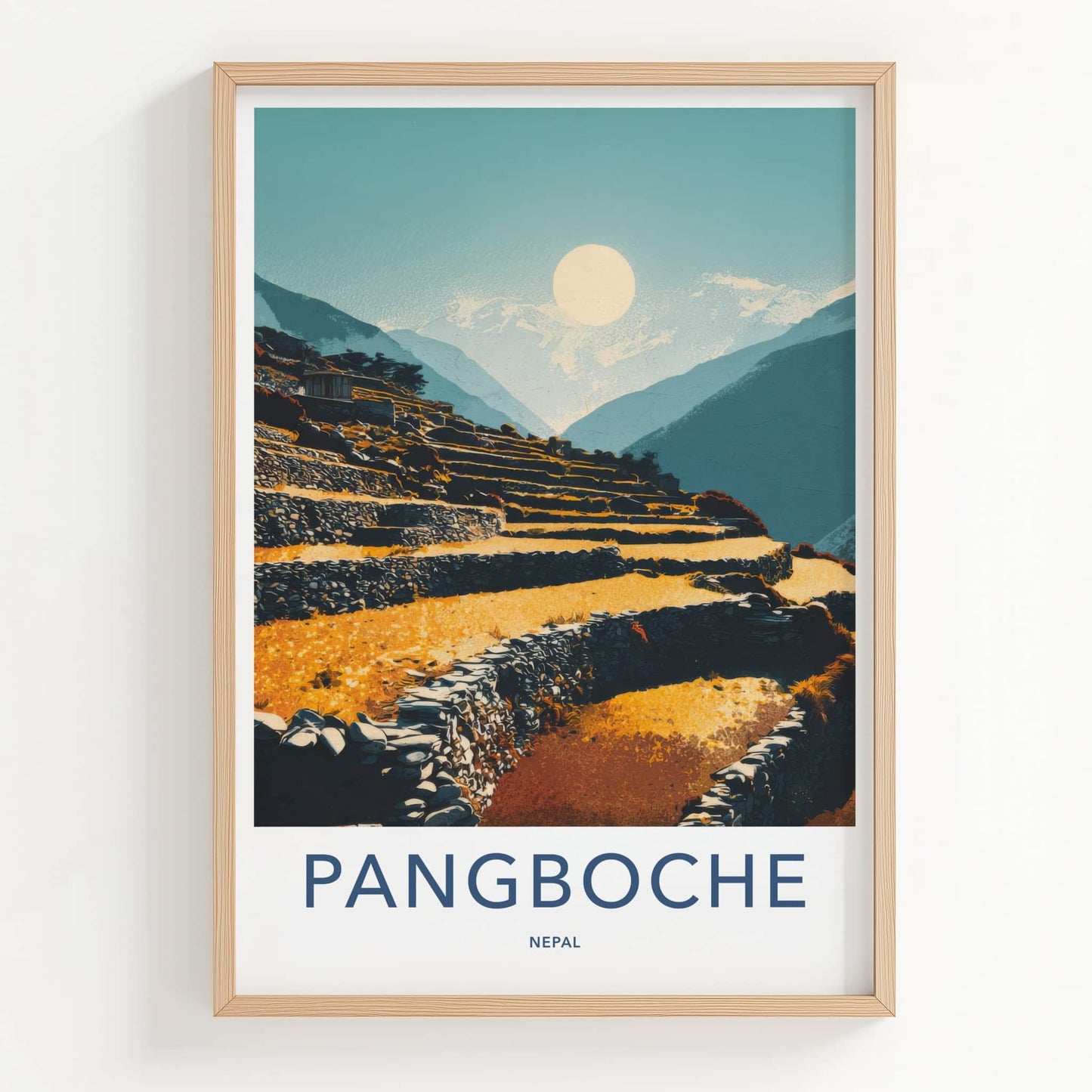 Pangboche Poster - Nepal Travel Art