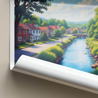 Dexter Poster - Michigan Art Print - Peaceful River Village Home Decor