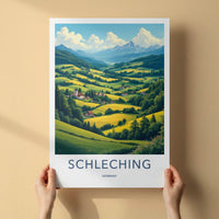 Schleching Poster - Germany Travel Art - Lush Valley Village Home Decor
