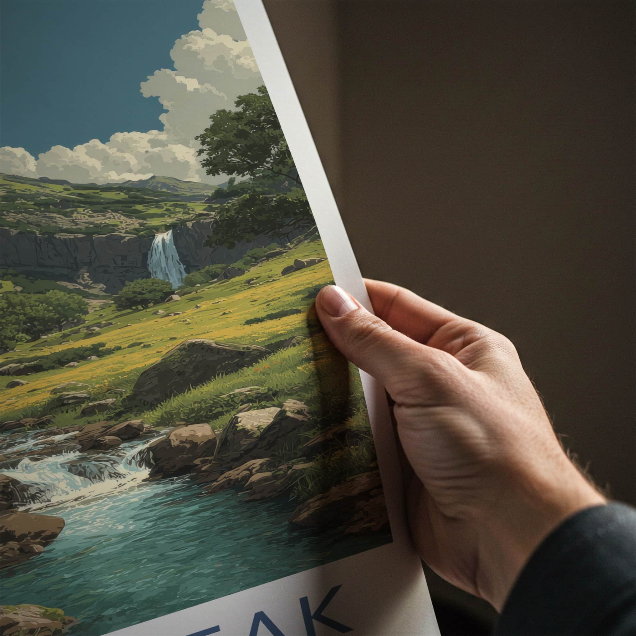 Botev Peak Poster - Bulgaria Hillside River Waterfall