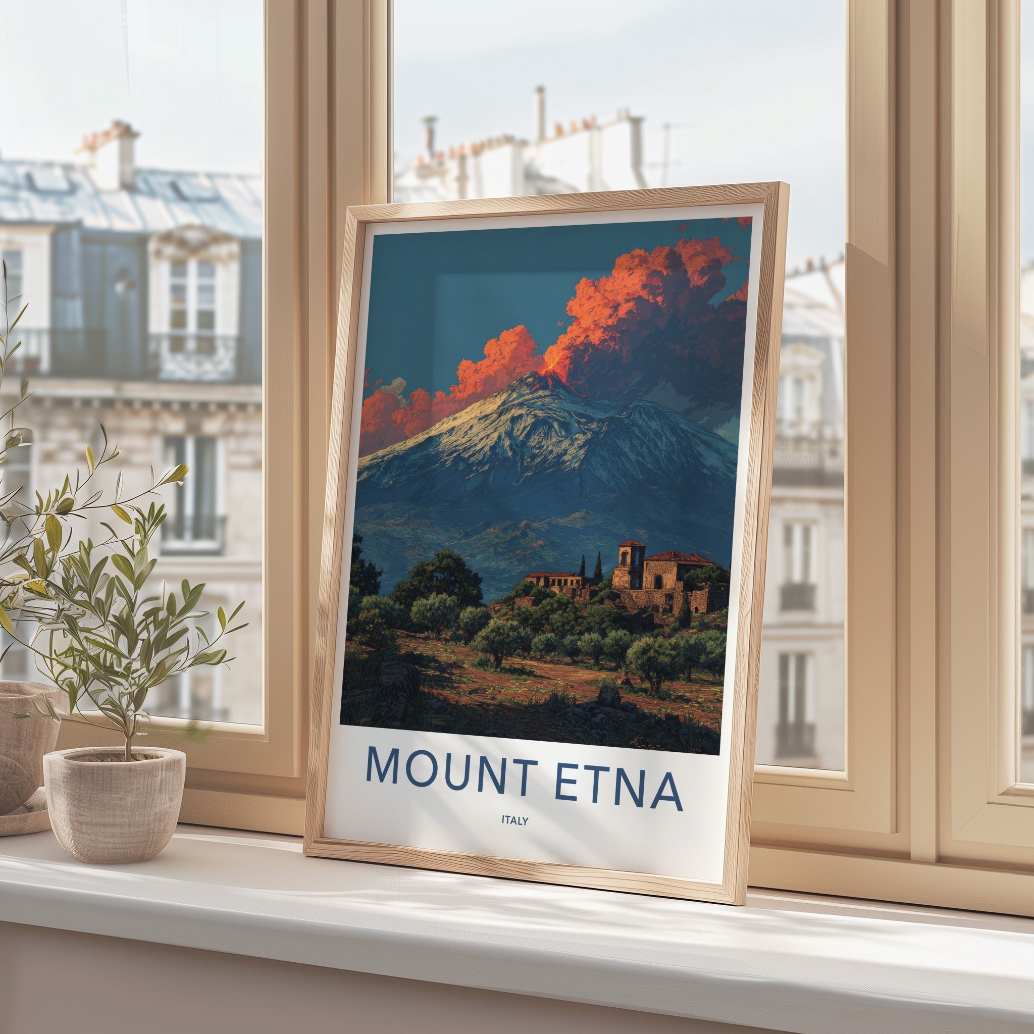 Mount Etna Poster - Italy Travel Art