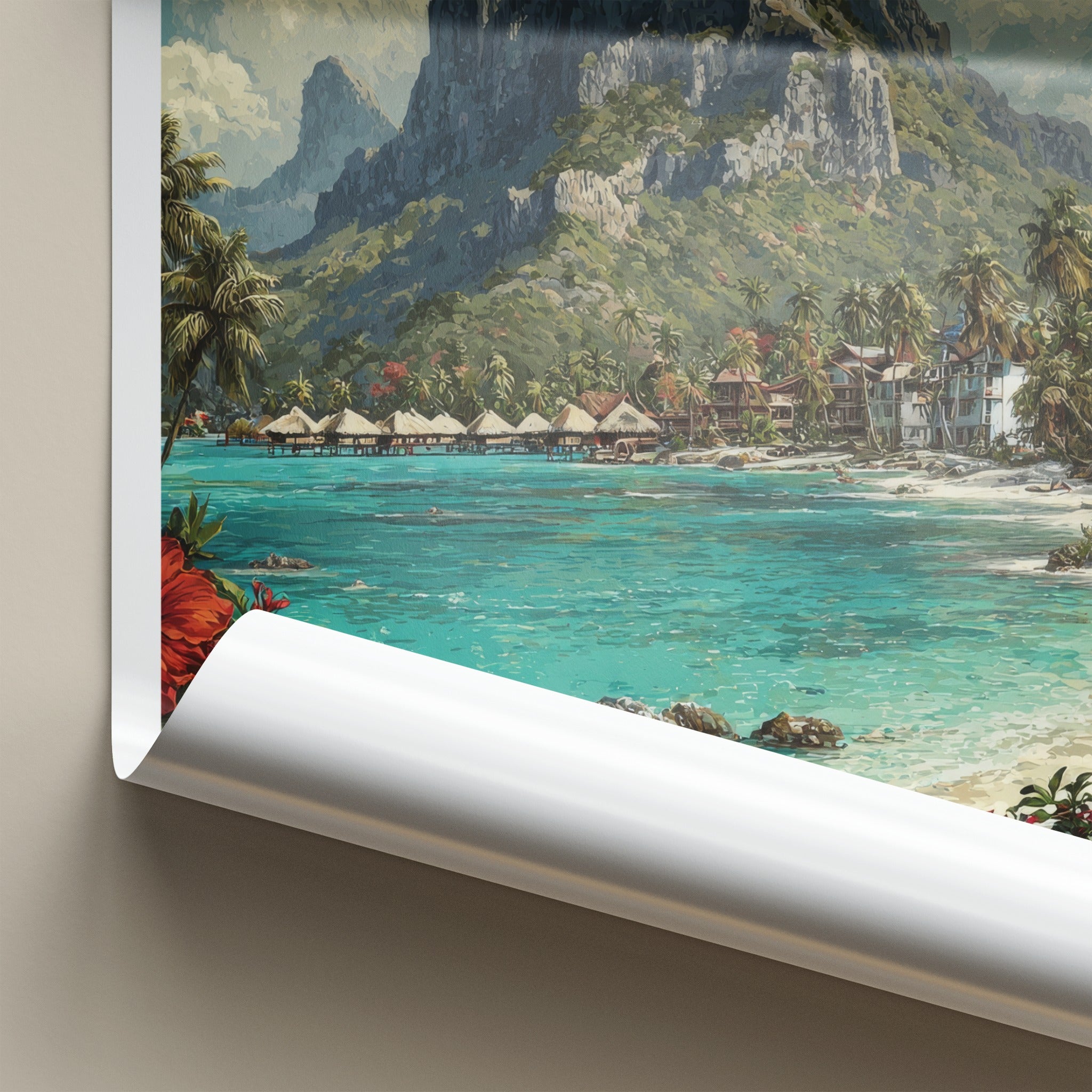 Moorea Poster - French Polynesia Overwater Bungalows