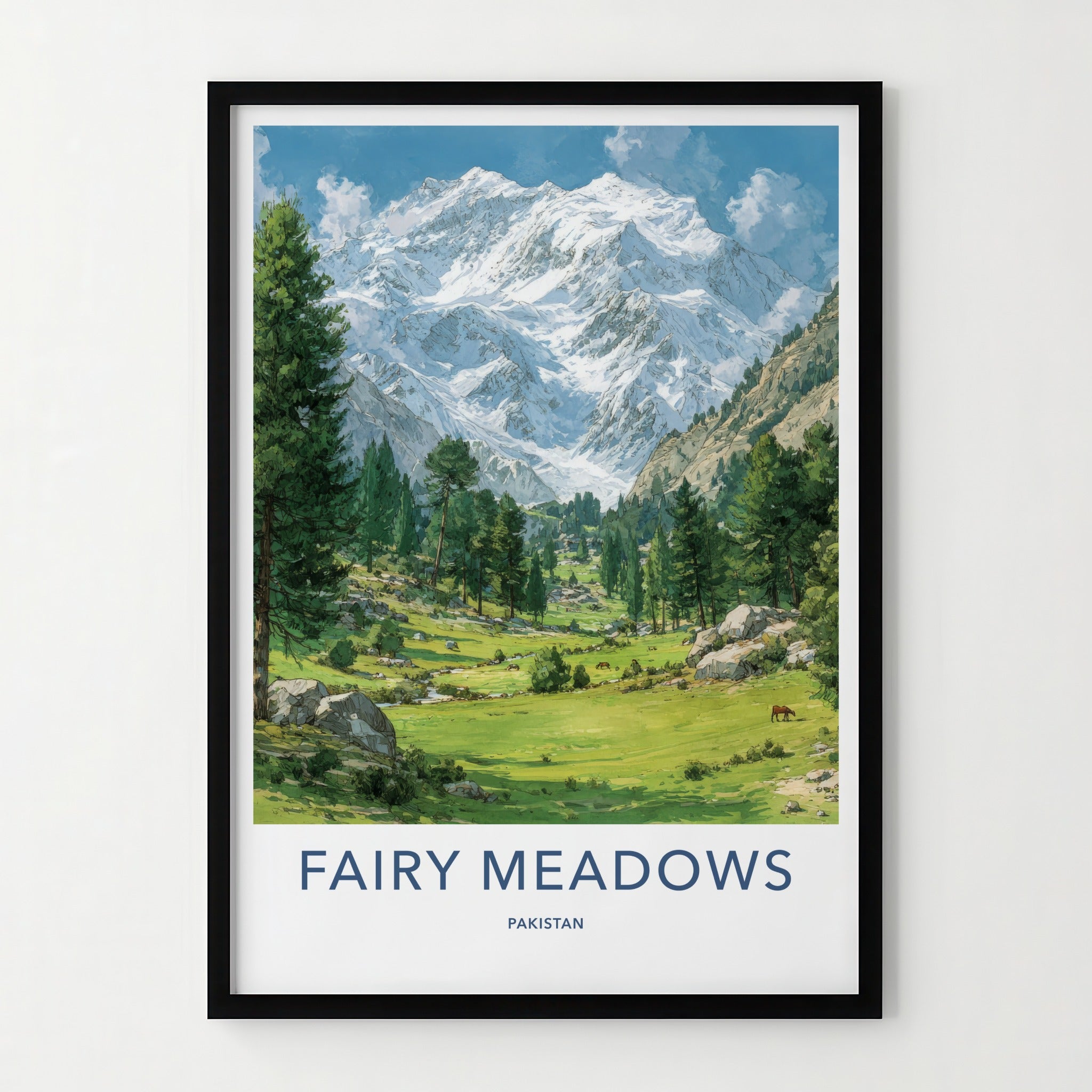 Fairy Meadows Poster - Pakistan Green Valley Pines Art Print