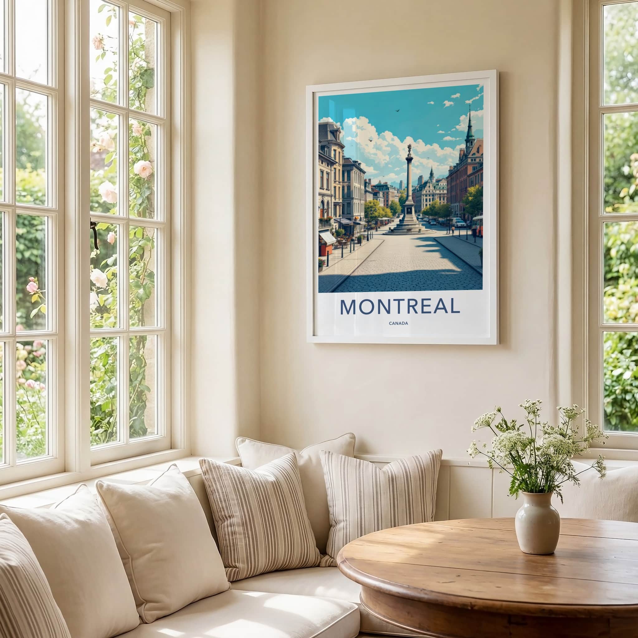 Montreal Poster - Canada Travel Art - Historic Cityscape View Home Decor