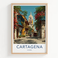 Cartagena Poster Colombia Travel Horse Carriage Art