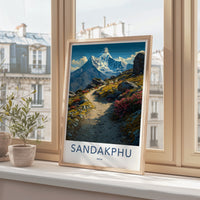 Sandakphu Poster India West Bengal Snowy Peak Decor