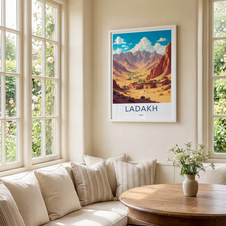 Ladakh Poster - India Travel Art - Ladakh Desert Village Home Decor