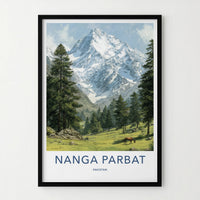 Nanga Parbat Poster - Pakistan Snow Covered Peaks Art