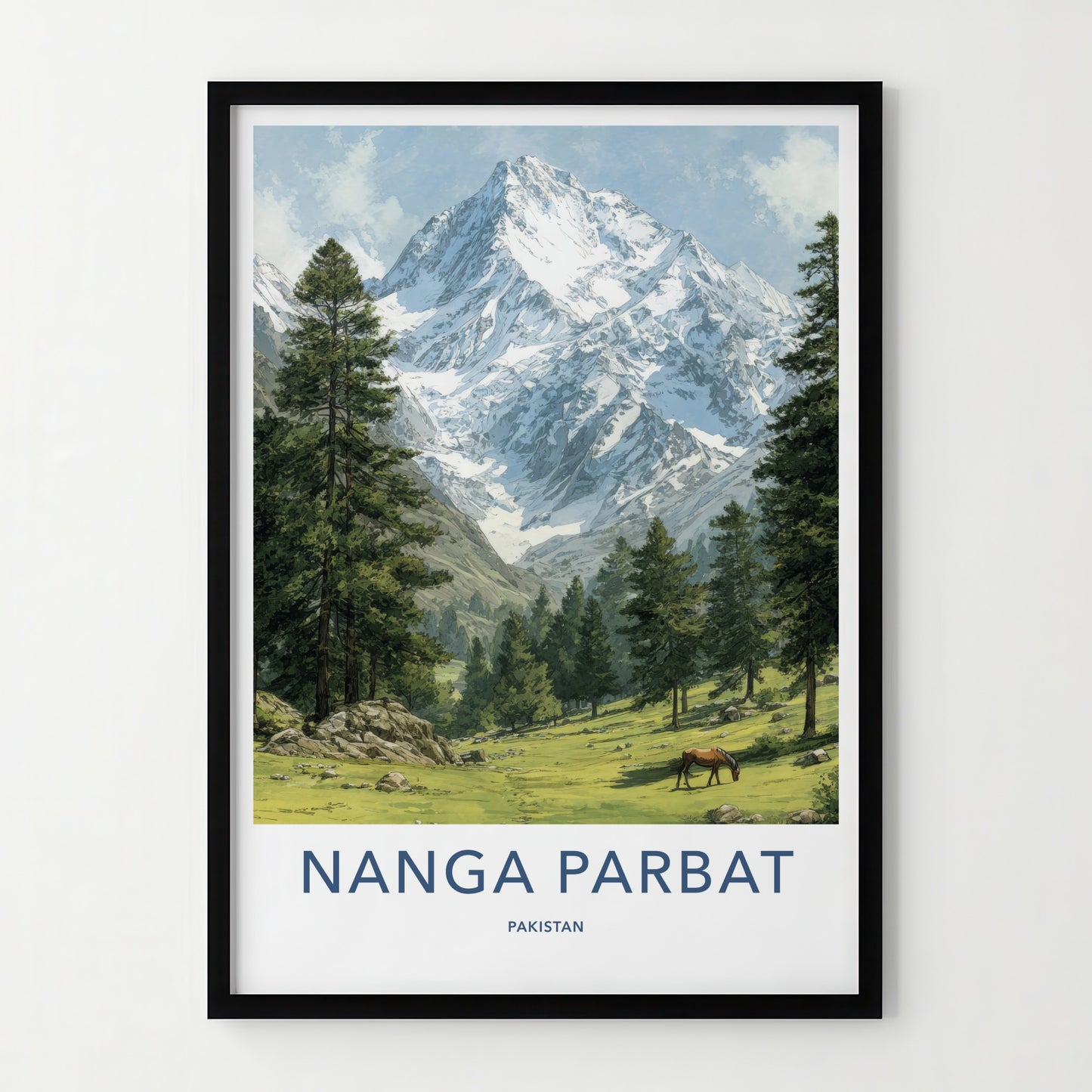 Nanga Parbat Poster - Pakistan Snow Covered Peaks Art