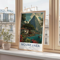 Mount Vaea Poster Samoa Tropical Waterside Village