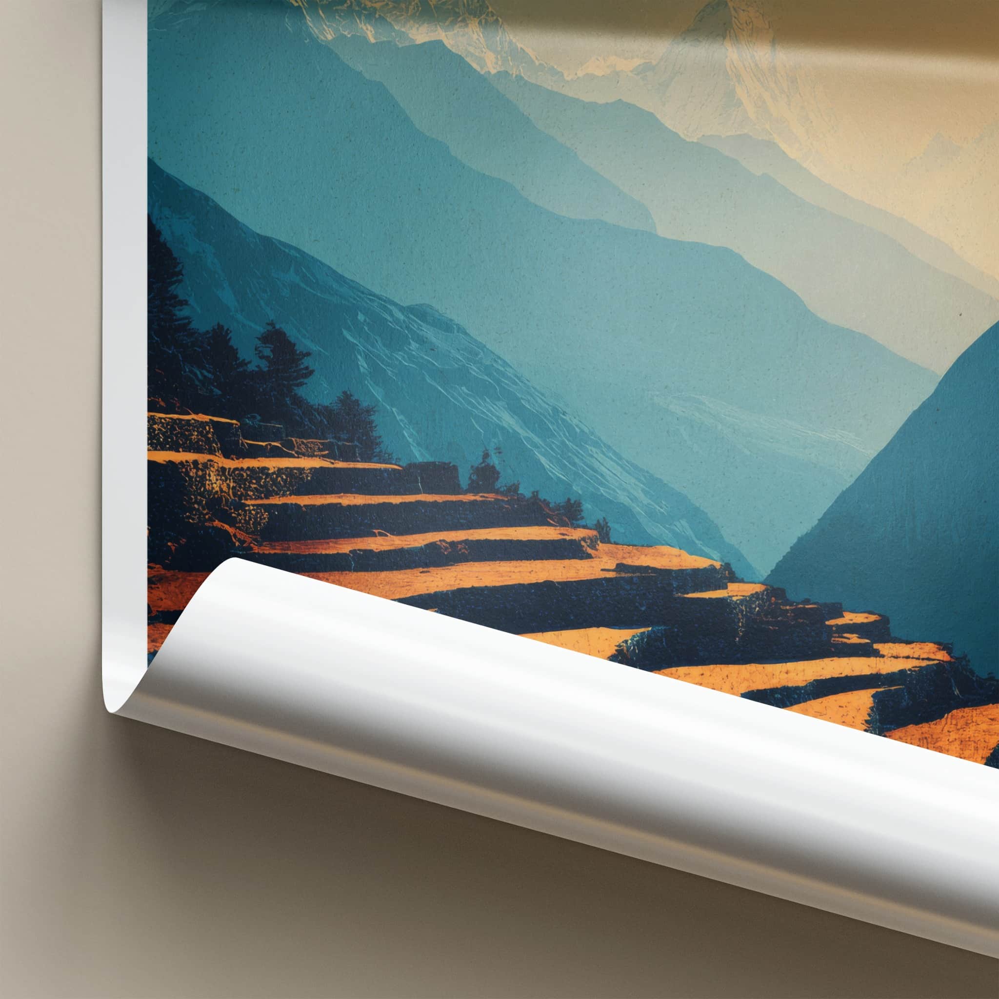 Pangboche Poster - Nepal Travel Art