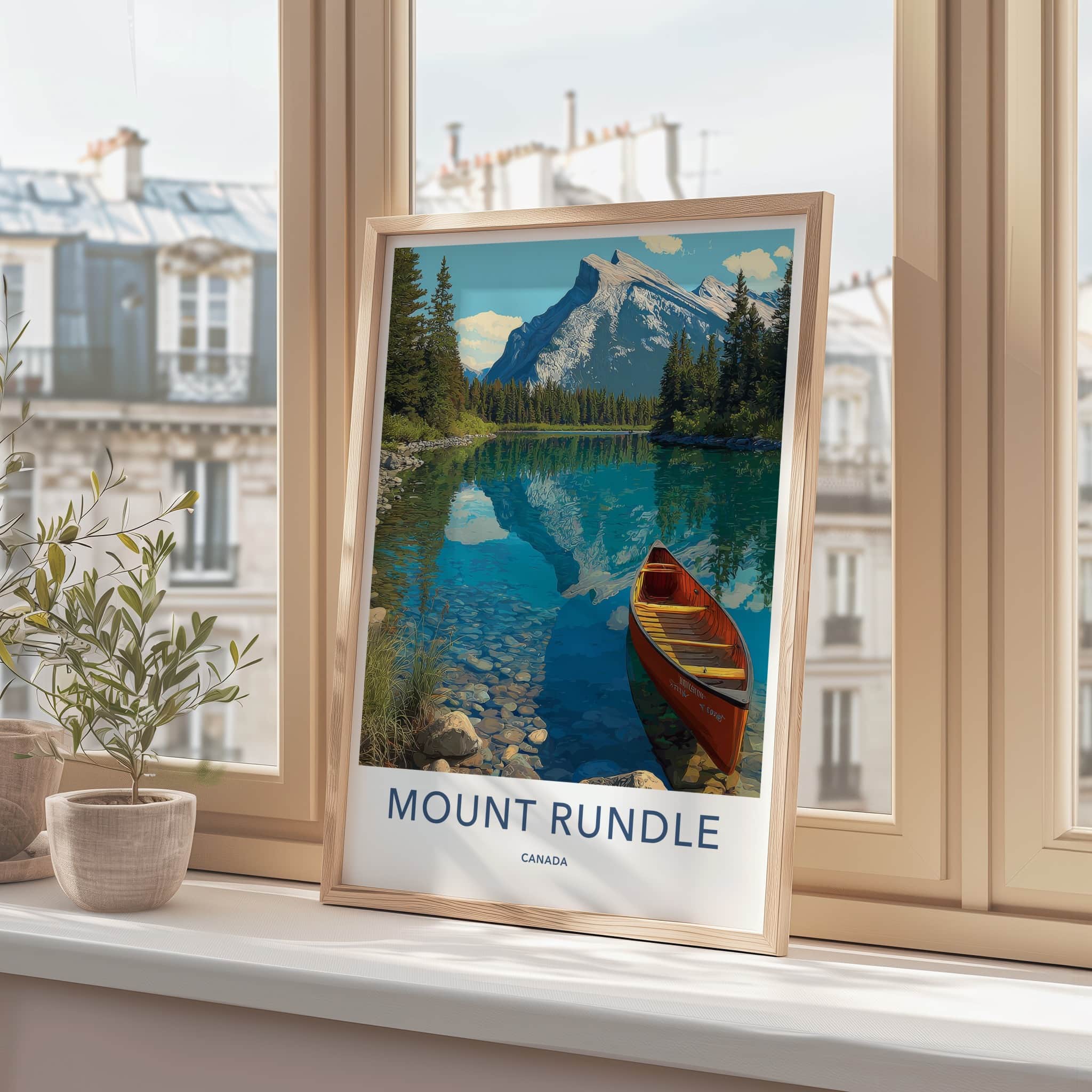 Mount Rundle Poster - Canada Travel Art