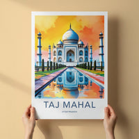 Taj Mahal Poster - India Uttar Pradesh Water Reflection