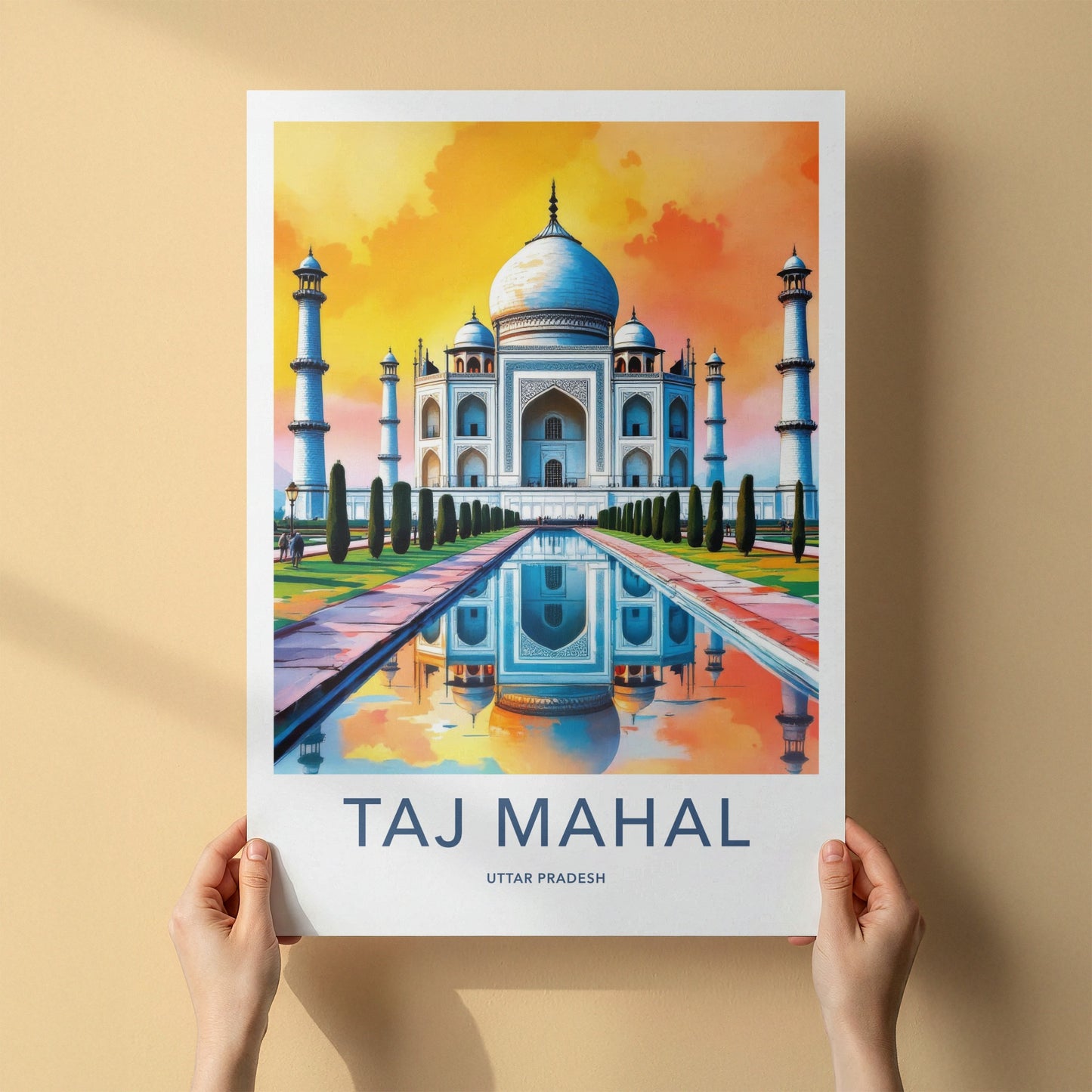 Taj Mahal Poster - India Uttar Pradesh Water Reflection