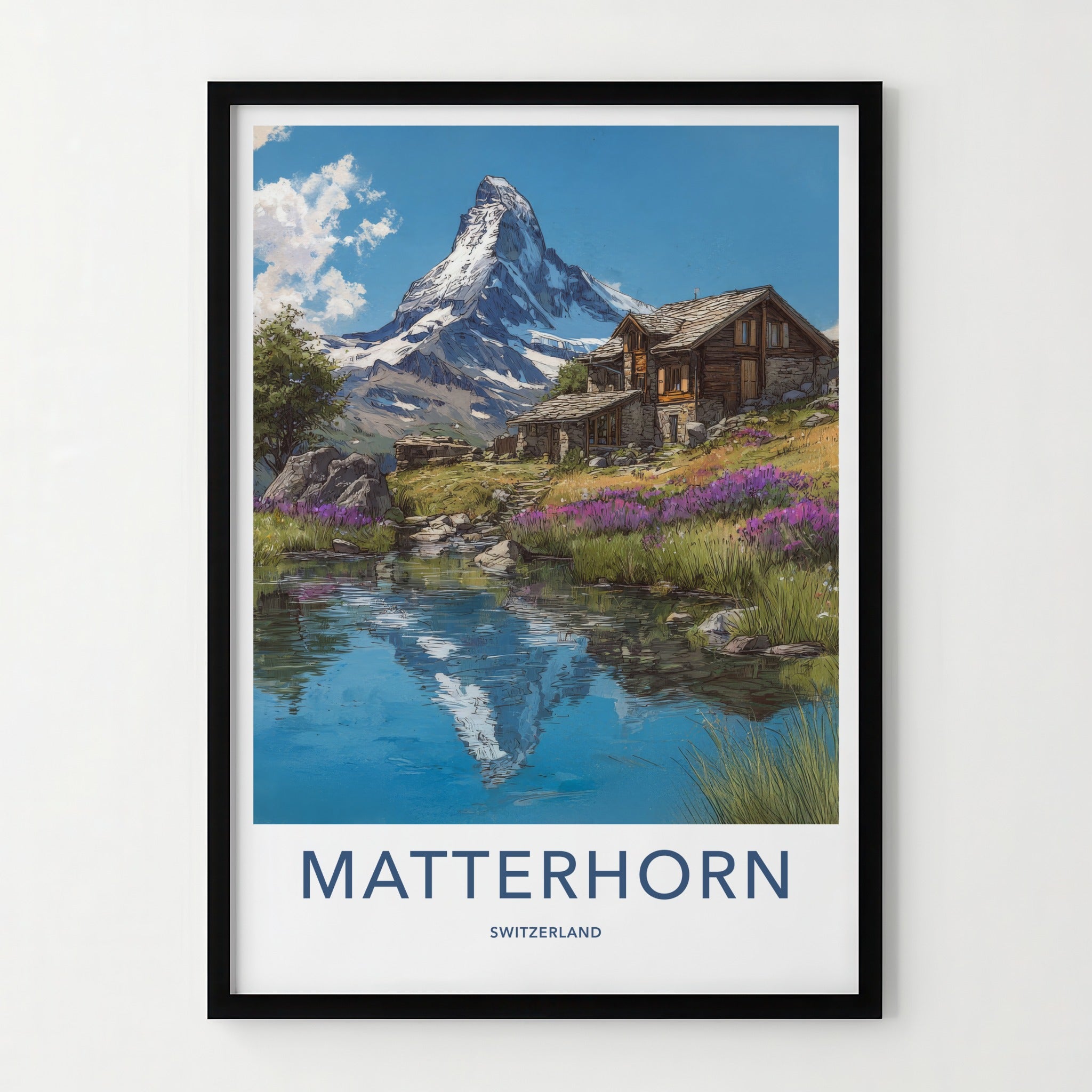 Matterhorn Poster - Switzerland Wall Art Alpine Mountain Reflection