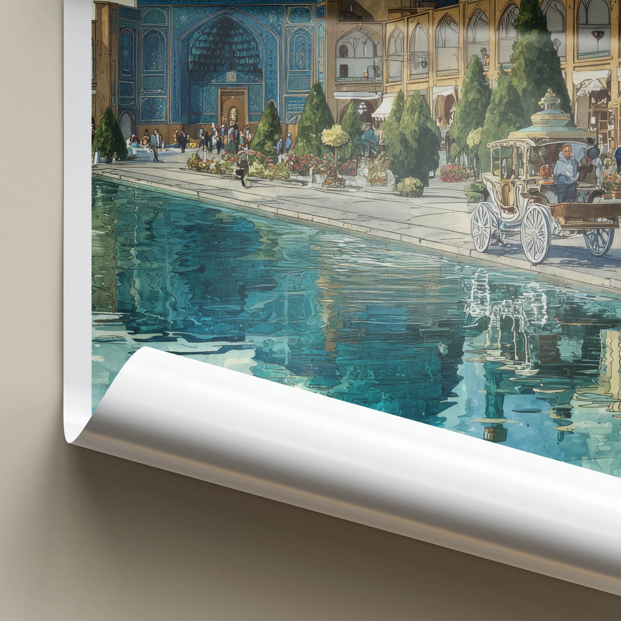 Esfahan Poster - Iran Wall Art Blue Bazaar