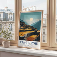 Pangboche Poster - Nepal Travel Art