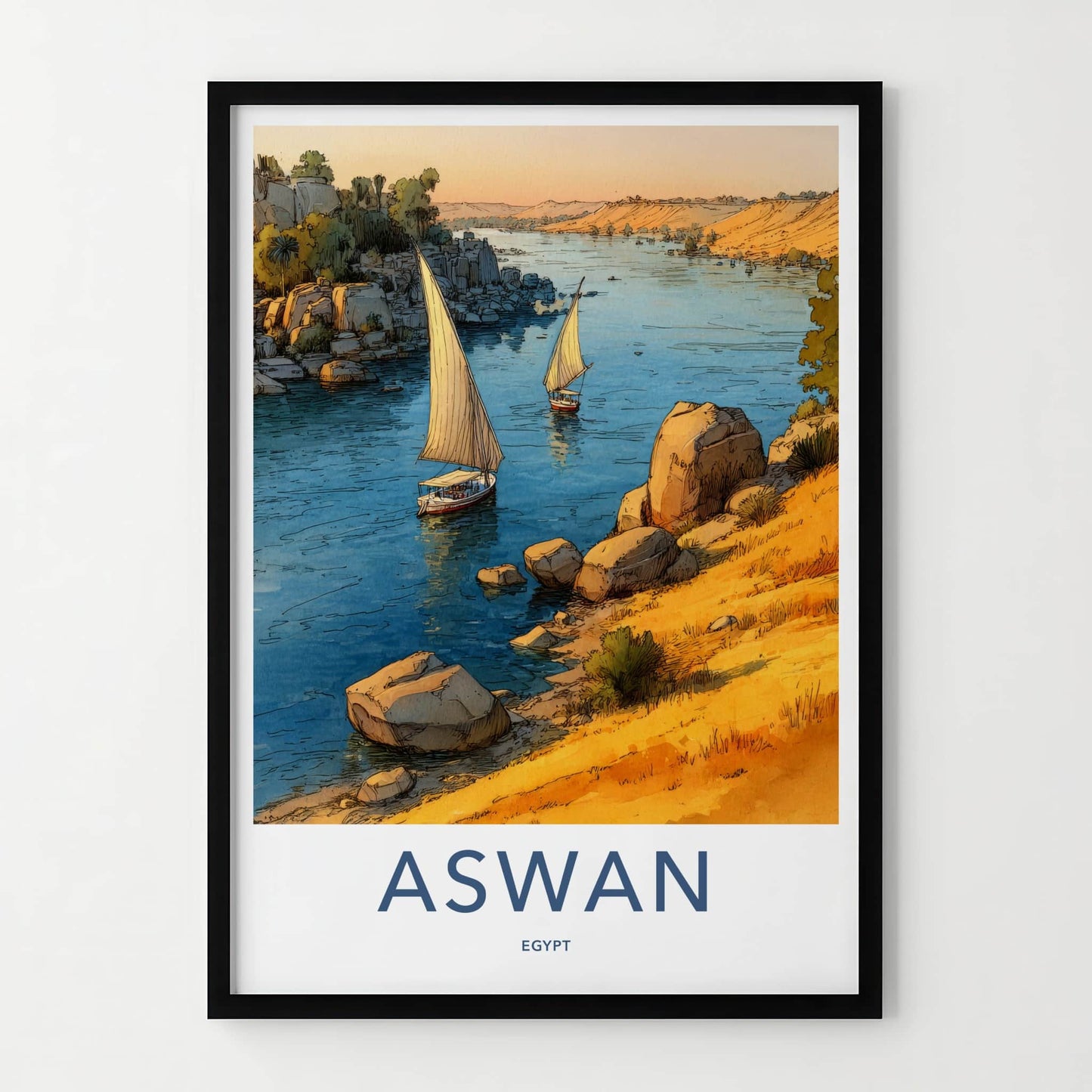 Aswan Poster - Egypt Travel Print