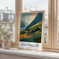 Gasadalur Poster - Faroe Islands Art Print Cliffside Village