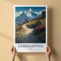 Sandakphu Poster India West Bengal Snowy Peak Decor