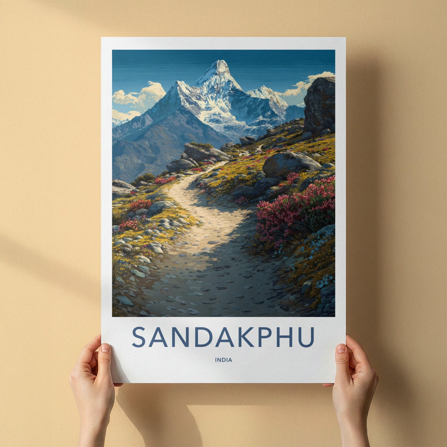 Sandakphu Poster India West Bengal Snowy Peak Decor