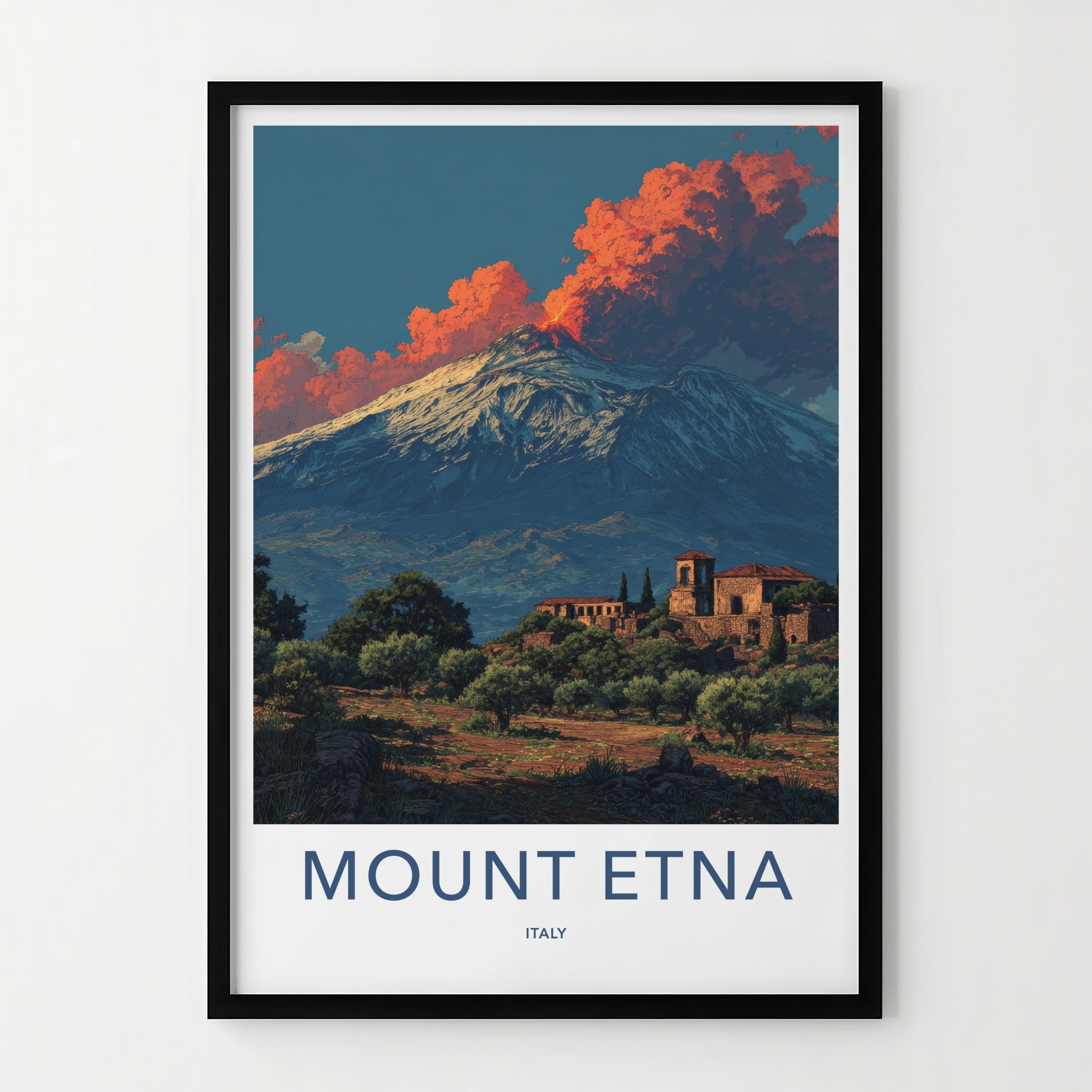 Mount Etna Poster - Italy Travel Art