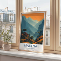 Malana Poster - Himachal Pradesh Valley Village Houses Art