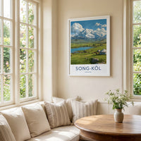 Song Kol Poster - Kyrgyzstan Lake Yurts Mountains