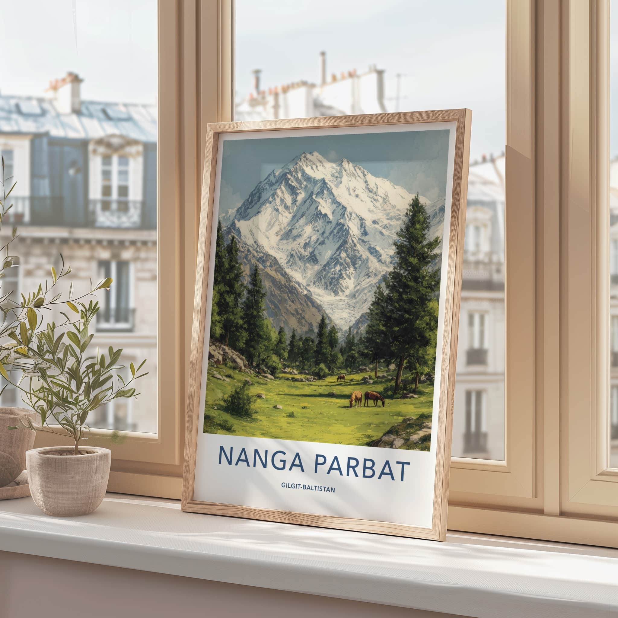 Nanga Parbat Poster - Pakistan Travel Art