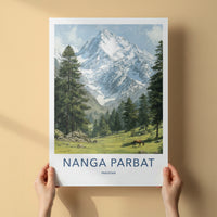 Nanga Parbat Poster - Pakistan Snow Covered Peaks Art