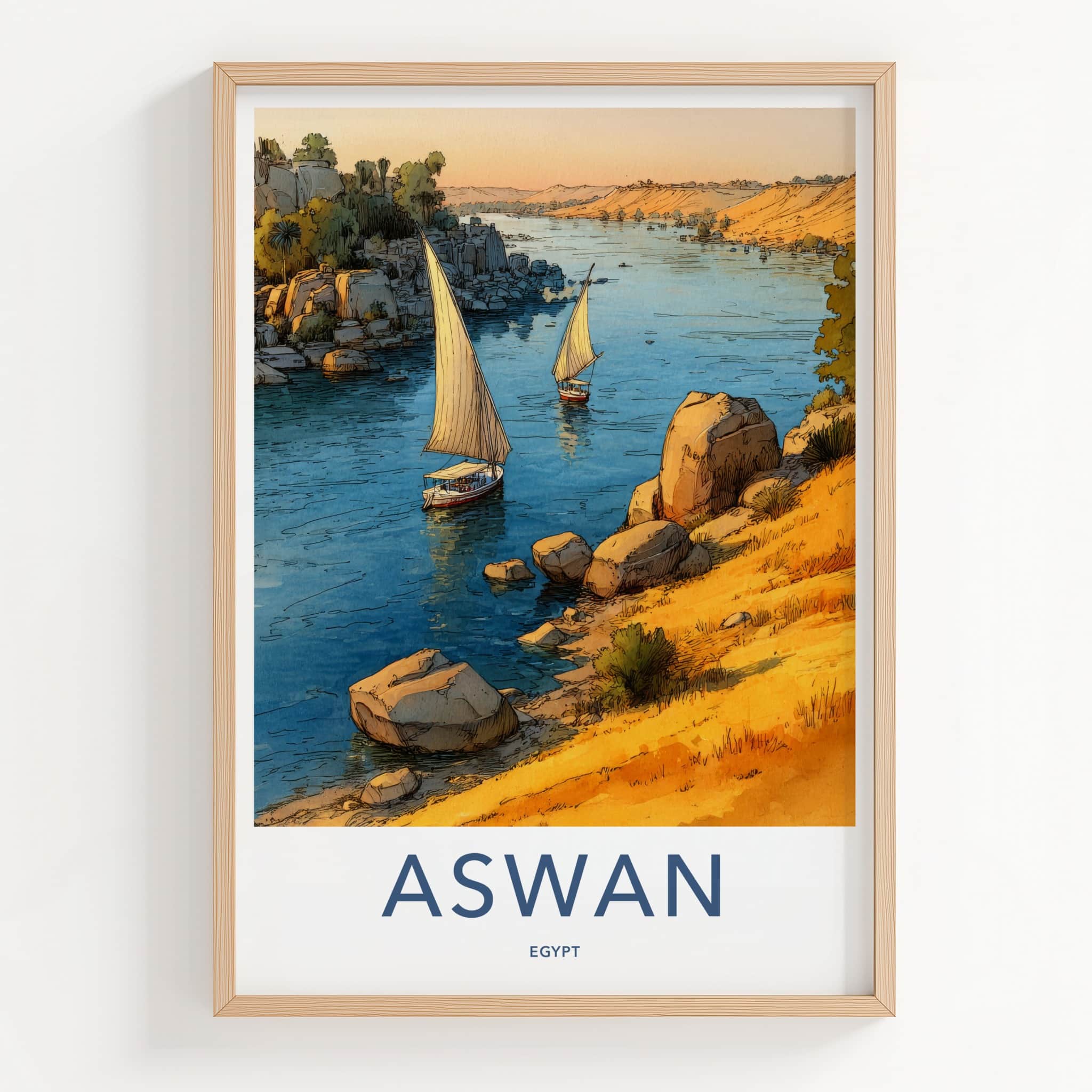 Aswan Poster - Egypt Travel Print