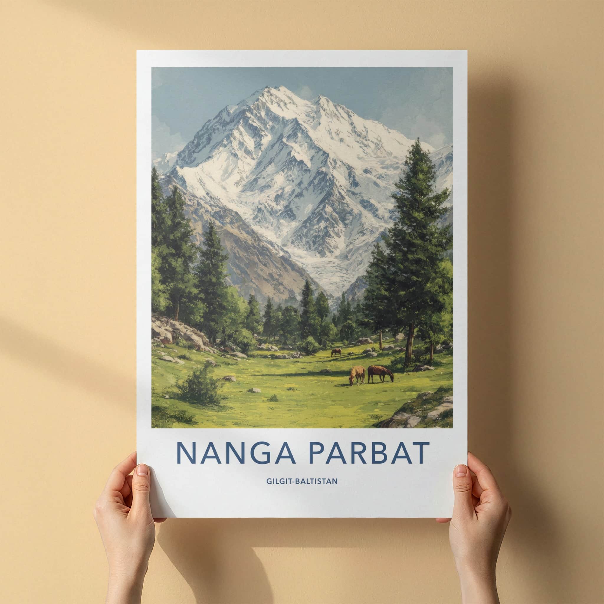 Nanga Parbat Poster - Pakistan Travel Art