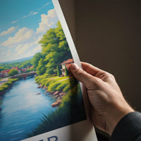 Dexter Poster - Michigan Art Print - Peaceful River Village Home Decor