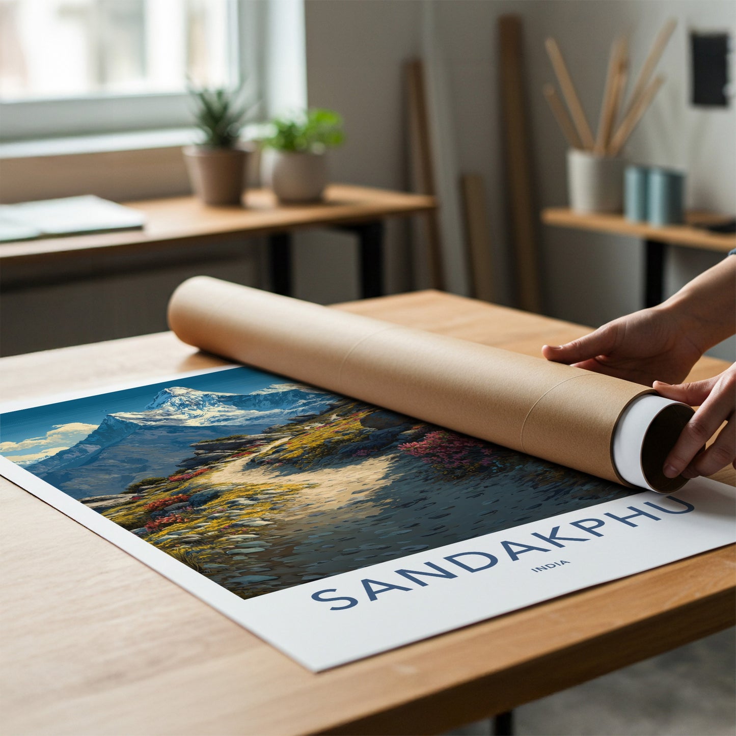 Sandakphu Poster India West Bengal Snowy Peak Decor