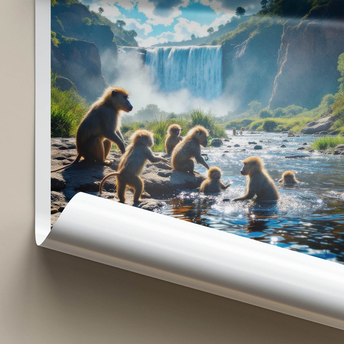 Royal Natal National Park Poster - South Africa Fine Art - River Baboons Falls Gift