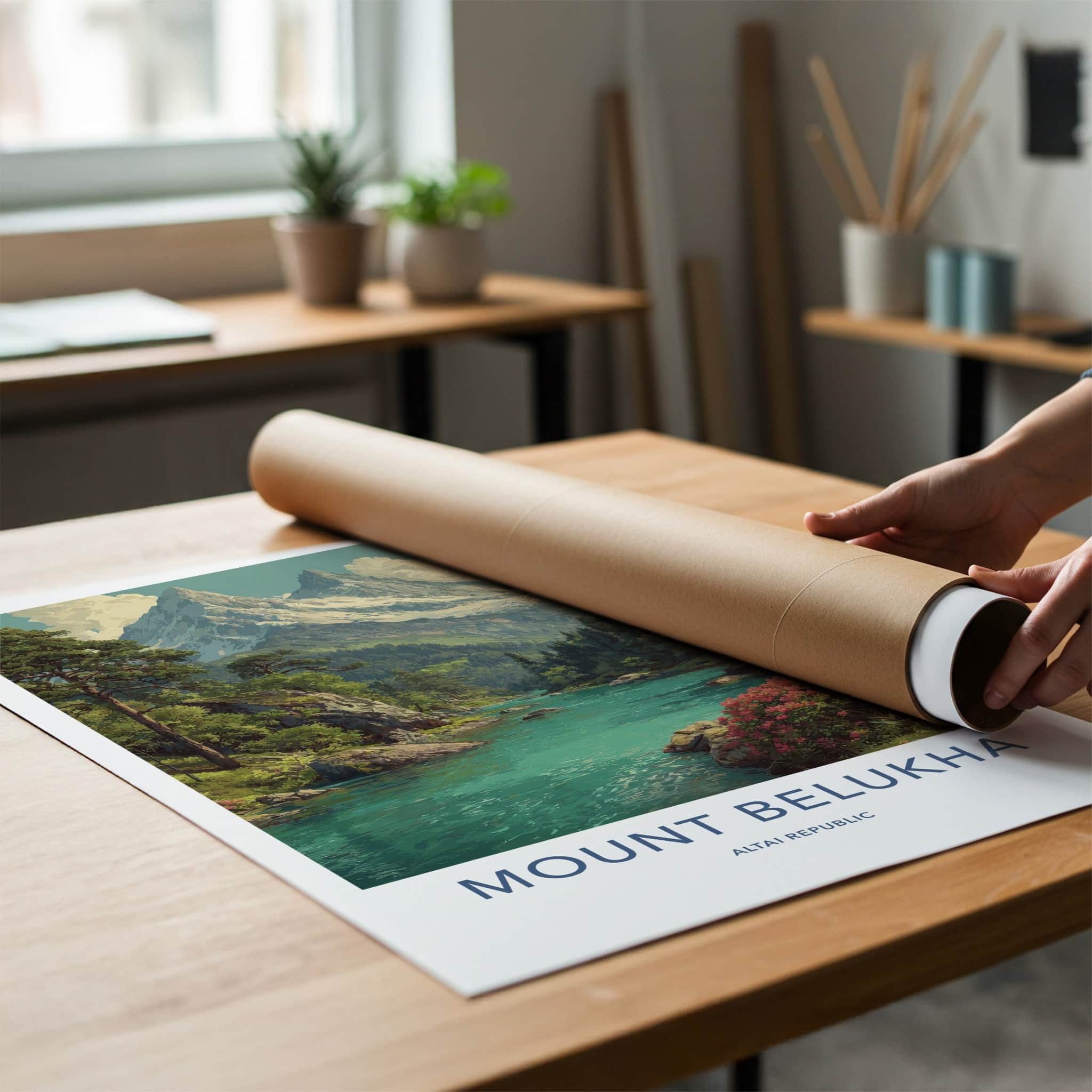 Mount Belukha Poster - Russia Snowy Peaks Majestic