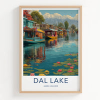 Dal Lake Poster - India Lake Mountains Art