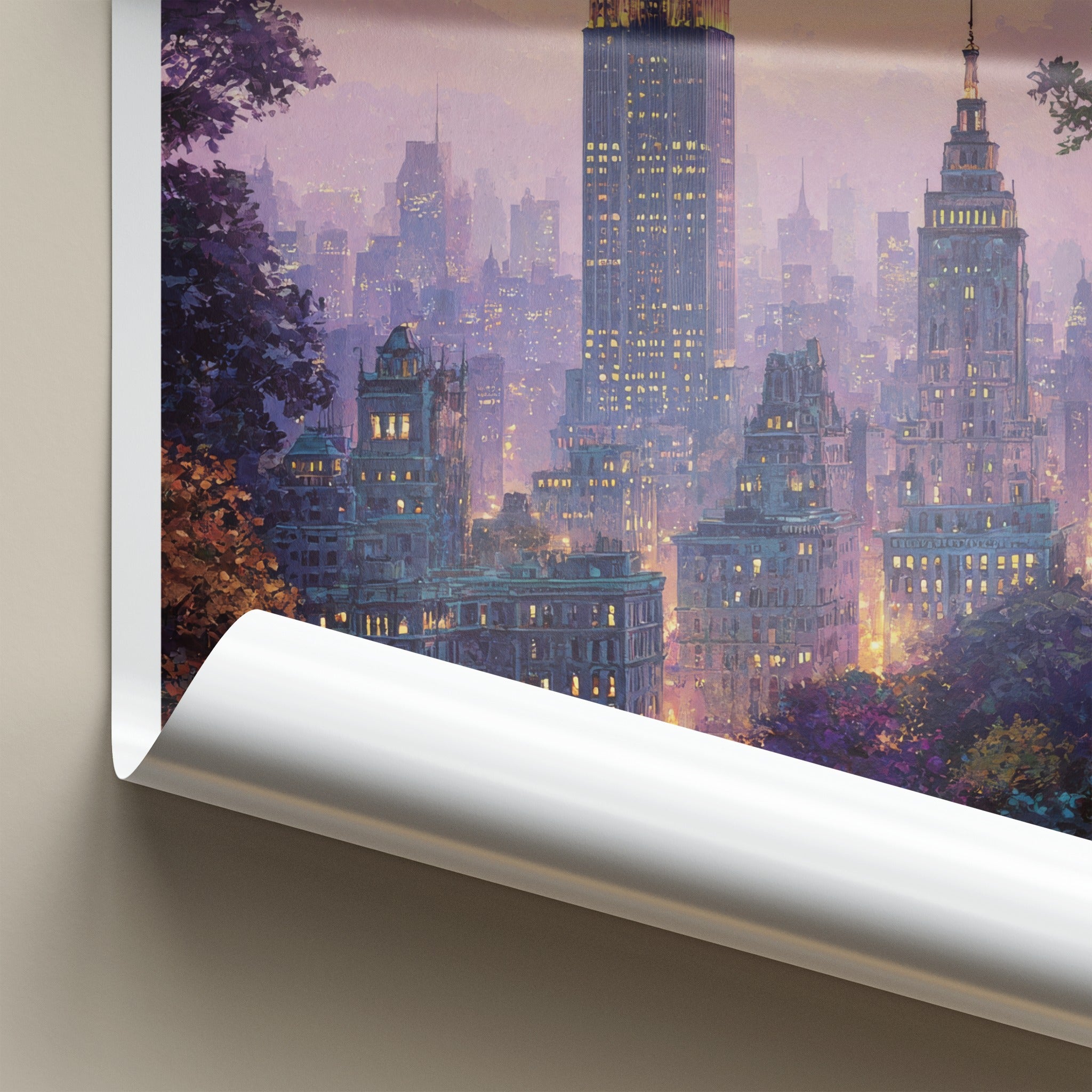 Manhattan Poster New York Empire Building City Travel Art