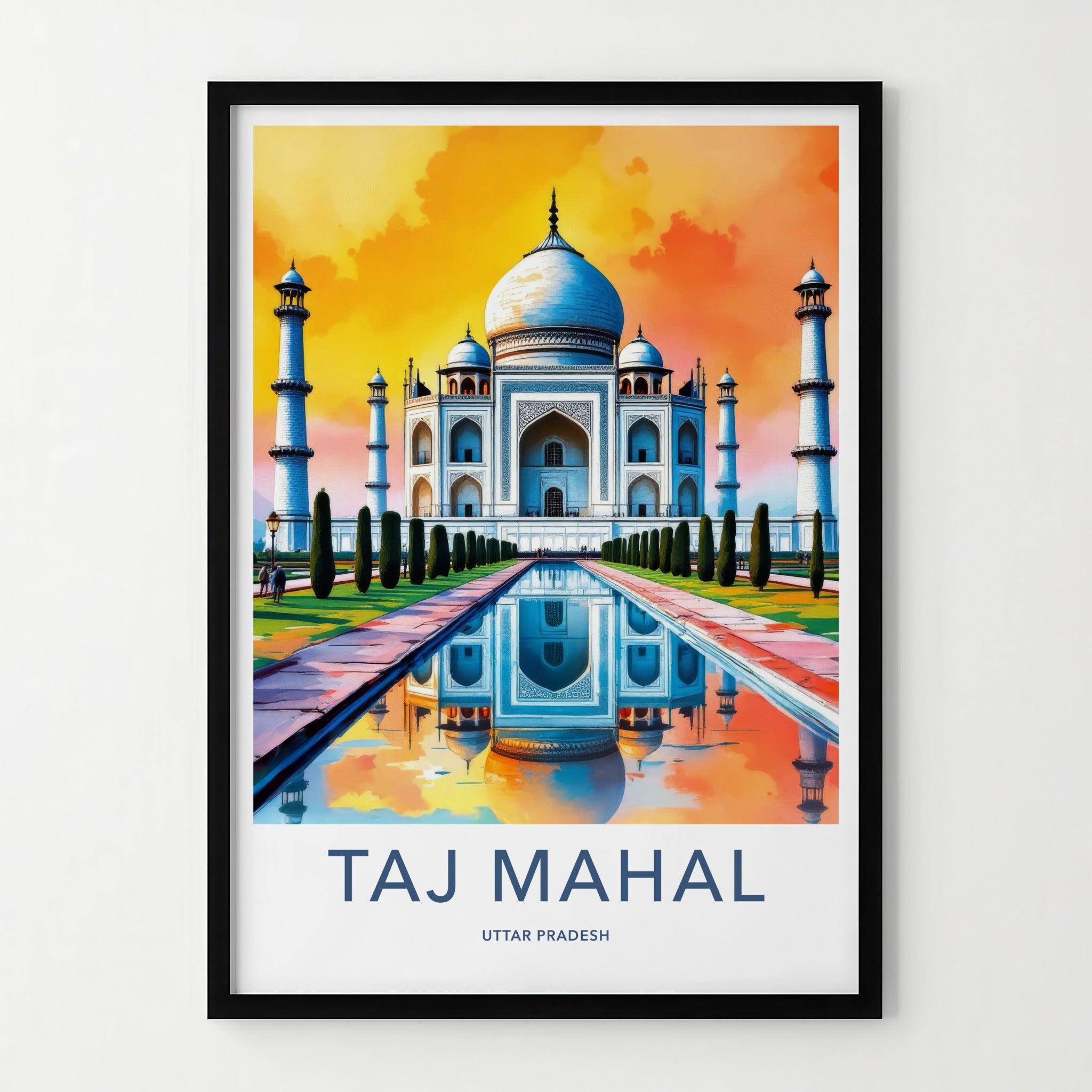 Taj Mahal Poster - India Uttar Pradesh Water Reflection