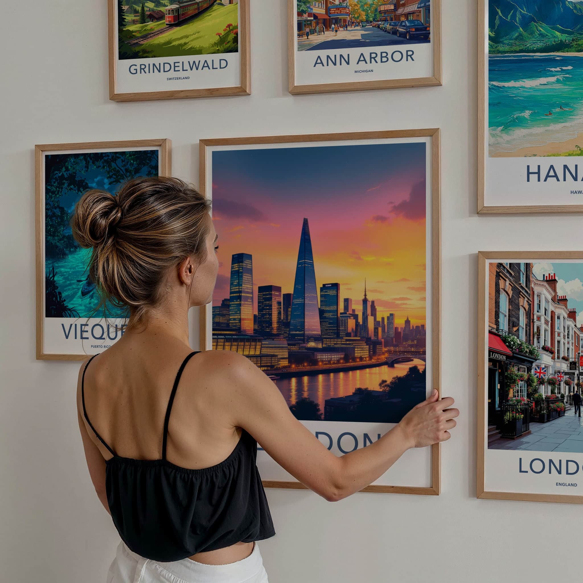 London Poster - England Travel Art - Vibrant Sunset Skyline Home Decor