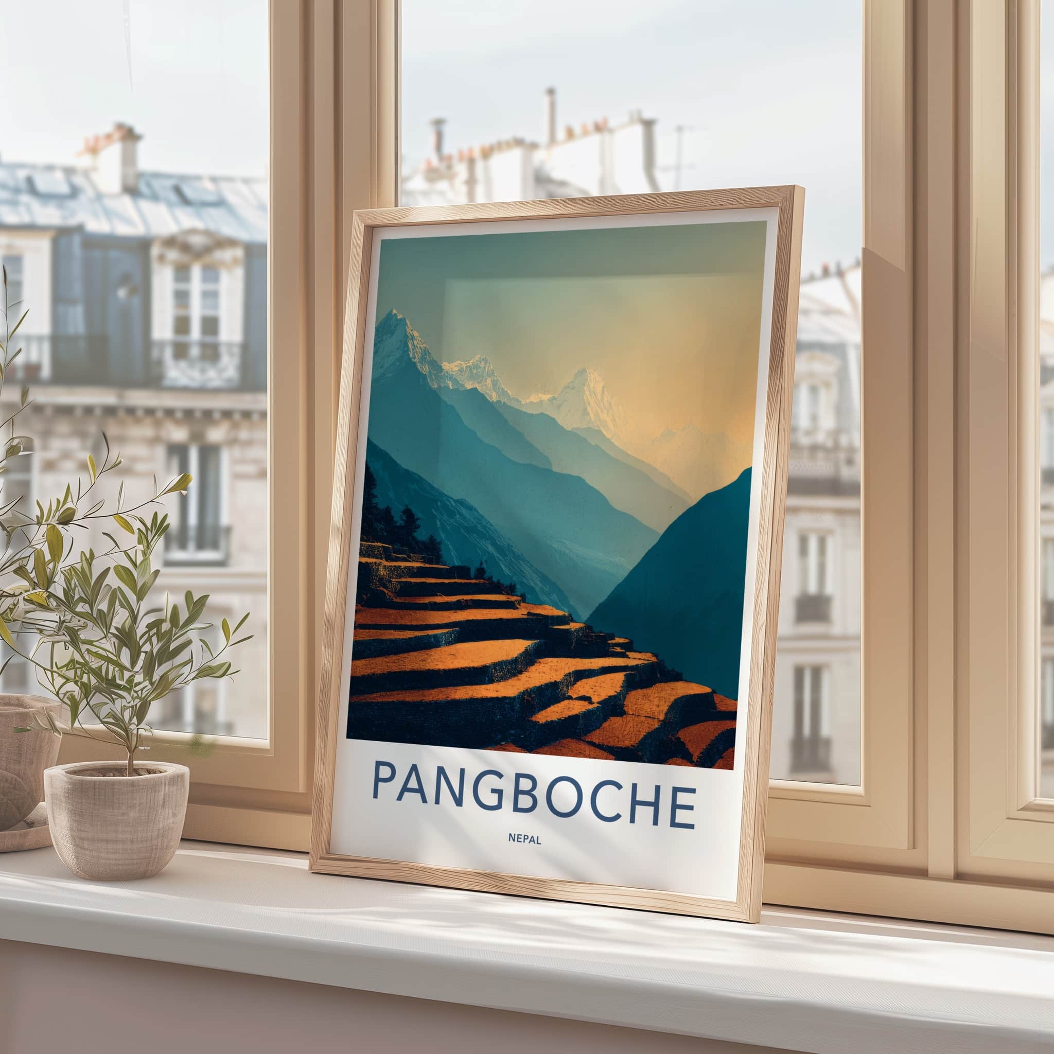 Pangboche Poster - Nepal Travel Art