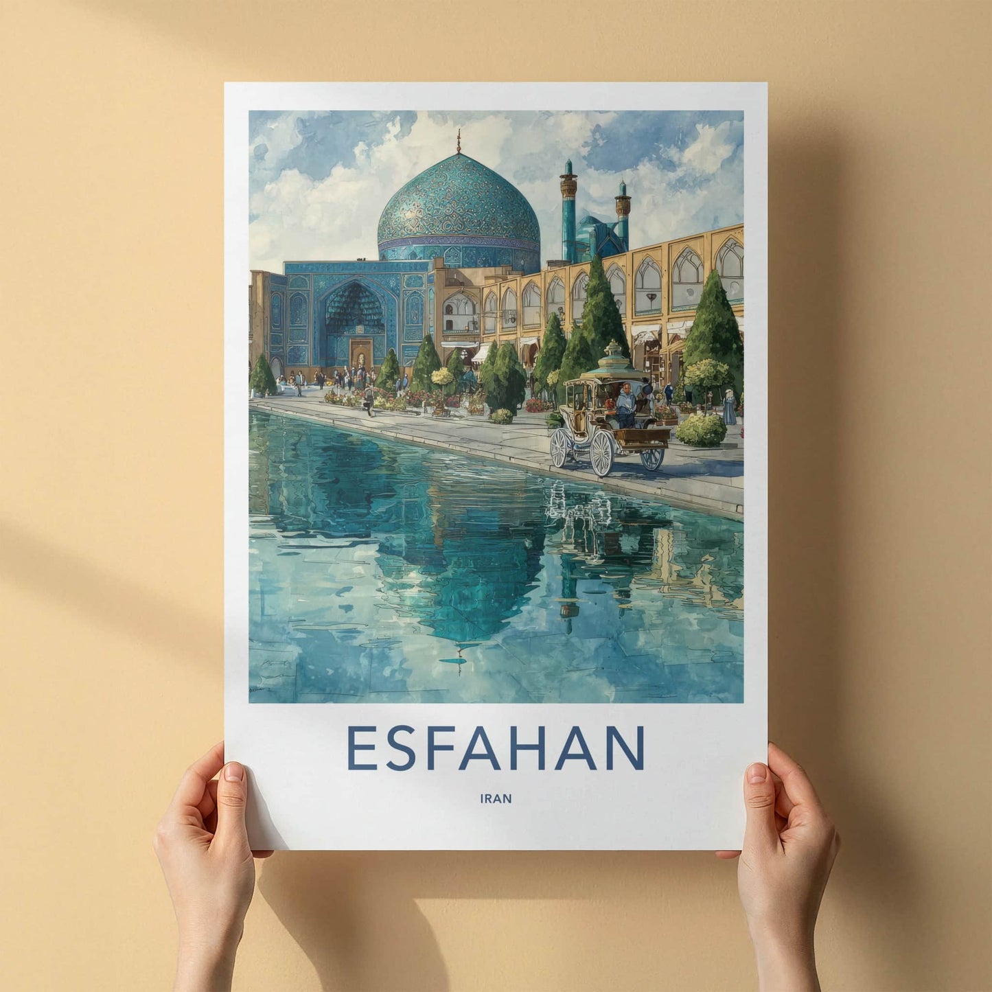 Esfahan Poster - Iran Wall Art Blue Bazaar
