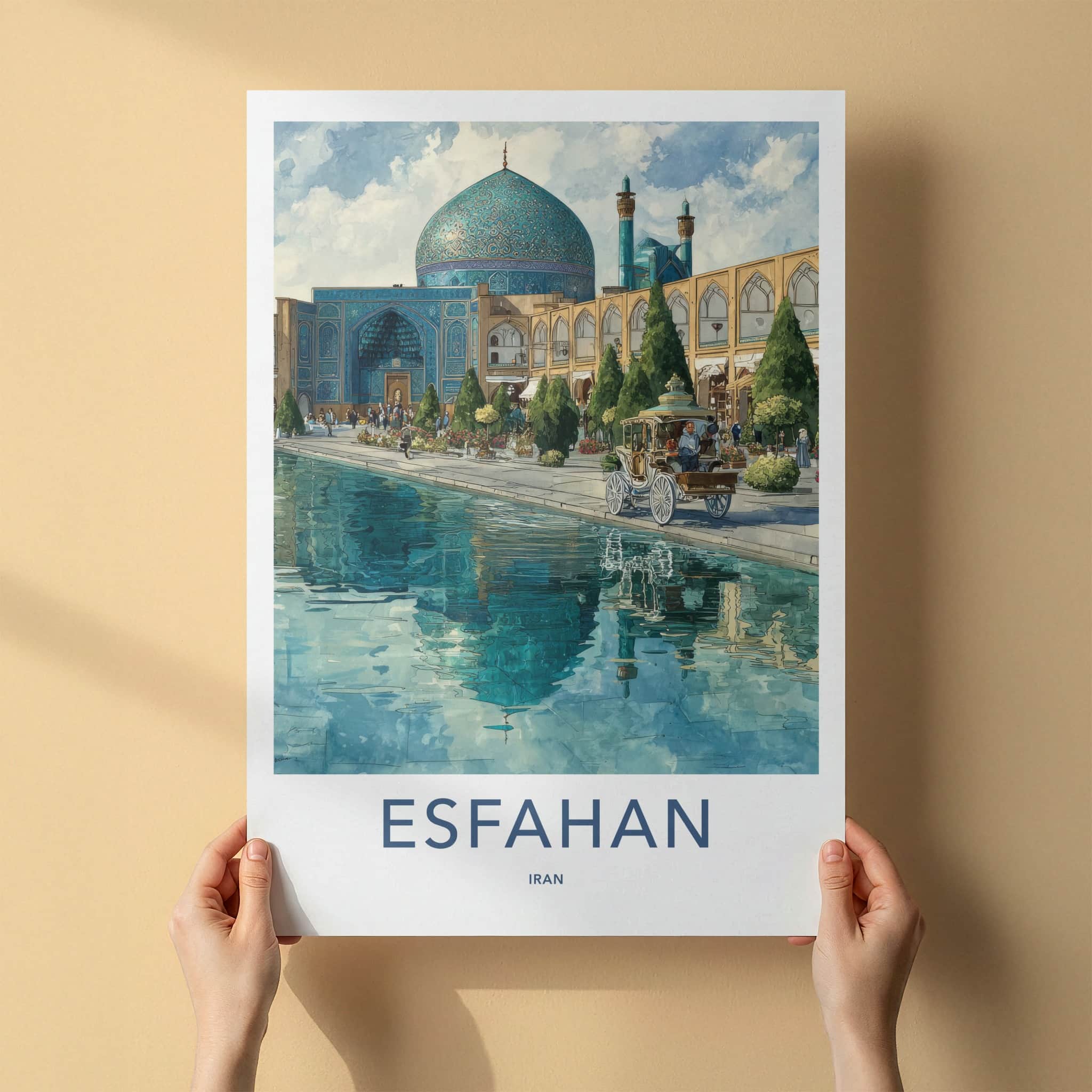 Esfahan Poster - Iran Wall Art Blue Bazaar