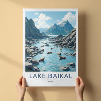 Lake Baikal Poster - Russia Wall Art With Scenic Mountain Scenery