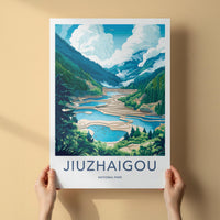 Jiuzhaigou National Park Poster - Turquoise Lake Print & Tibetan