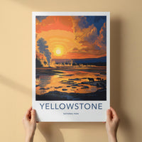 Yellowstone National Park Poster - Serene Landscape & Wildlife Art